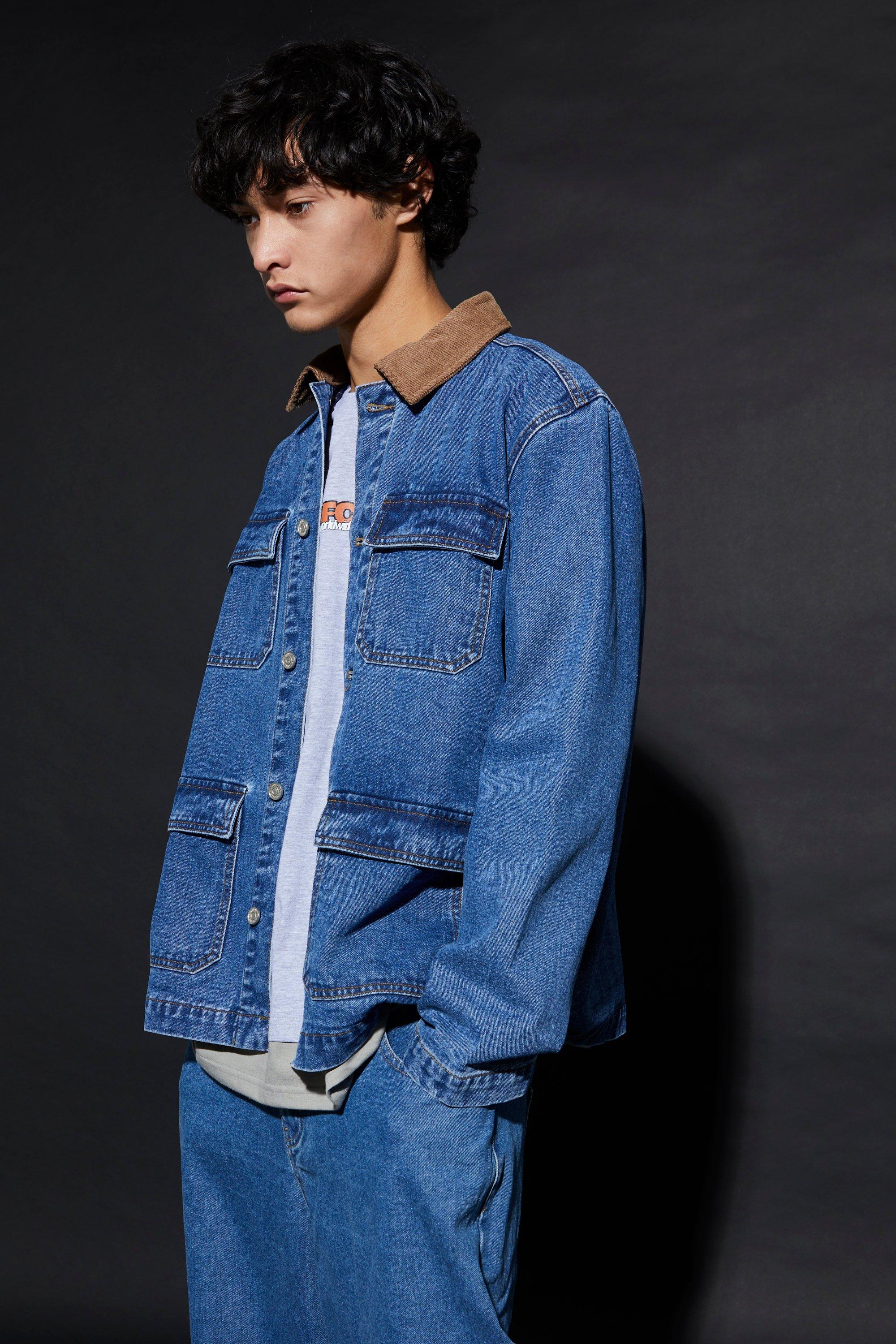 Utility discount denim jacket